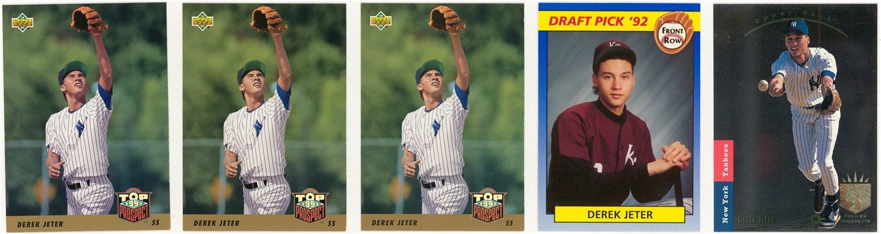 1992-2001 Derek Jeter Card Collection of (100) Including 93 SP Rookie, Many Other Rookie Cards and Inserts